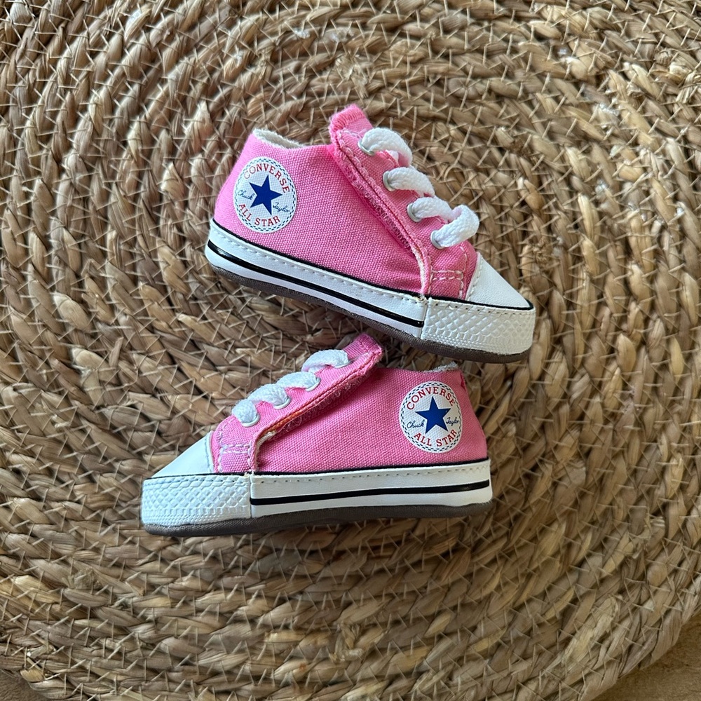Converse Kids Pink Canvas Low-Top Sneakers with White Accents